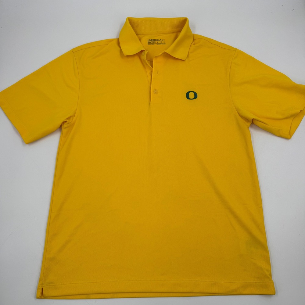 Nike Golf Oregon Ducks‎ Polo Shirt Men's Medium Yellow NikeFit Dry